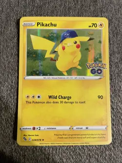 Pikachu 028/077 Holo Pokemon Go Card - Image 1