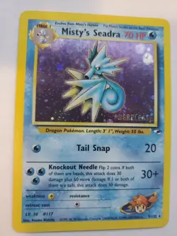 Misty's Seadra Prerelease Gym Holo Pokemon Card Base WOTC NM - Mint PSA - Image 1