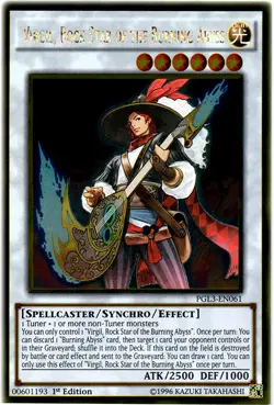 Yugioh! LP Virgil, Rock Star of the Burning Abyss - PGL3-EN061 - Gold Rare - 1st - Image 1