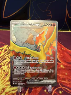 Team Rocket’s Moltres Ex 208/182 Destined Rivals Pokemon Full Art NM - Image 1