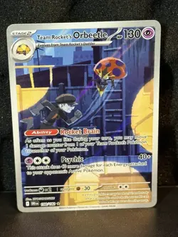 Team Rocket’s Orbeetle 198/182 Illustration Rare Pokemon SV10 NM - Image 1