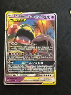 Pokemon Muk & Alolan Muk GX 61/214 Tag Team Unbroken Bonds Near Mint NM - Image 1