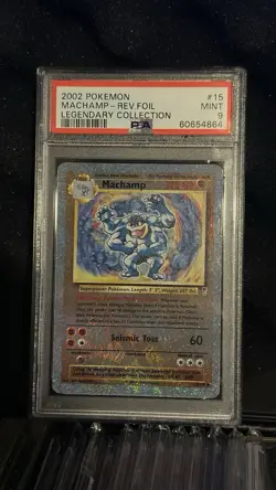 2002 POKEMON LEGENDARY COLLECTION #15 MACHAMP REVERSE HOLO FOIL PSA 9 MINT - Image 2