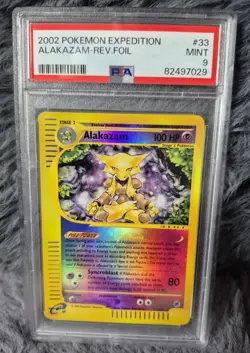 Pokemon Expedition Set Alkazam 33/165 Rev Foil PSA 9 MINT - Image 1