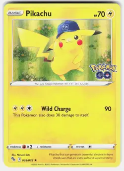 Pikachu 028/078 Holo Rare Pokemon GO Pokemon Holo Near Mint - Image 2