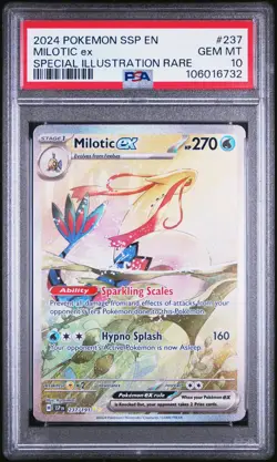2024 POKEMON SSP EN-SURGING SPARKS SPECIAL ILLUSTRATION RARE MILOTIC EX PSA 10 - Image 1