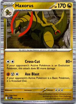 Haxorus 070/086 Holo Rare Black Bolt Pokemon Holo NM - Image 1