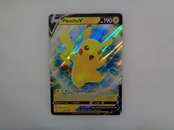 Pokemon TCG Pikachu V SWSH198 Sword & Shield Promo Holo 190 HP Lightning Blast - Image 1