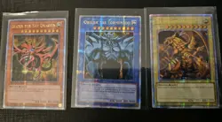 EGYPTIAN GOD CARDS OBELISK SLIFER RA LC01 Quarter Century Secret Rare Yugioh TCG - Image 1