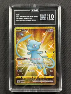 Pokemon Cards TAG 10 Gem Mint Mew Gold Celebrations FA 25th 2021 SWSH 025/025 - Image 1