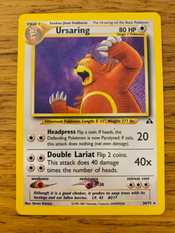 Ursaring (34/75) Rare Neo Discovery Set Pokemon Card! FREE P&P! - Image 1