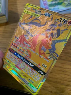 N-MINT! Reshiram & Charizard SM247 Sun & Moon Tag Team Gold Promo Pokemon Card! - Image 4