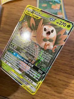 Rowlet & Alolan Exeggutor GX (1/236) Unified Minds Tag Team Holo Pokemon Card! - Image 5
