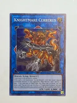 Yugioh - Knightmare Cerberus - FLOD-EN045 - NM - Super Rare - Holo - 1st - 2018 - Image 2