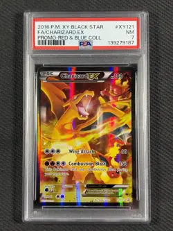 Pokemon Cards PSA 7 NM Charizard Ex Promo Red & Blue Collection XY Promo #121 - Image 1