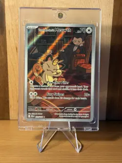 Pokemon TCG Team Rockets Meowth Card 203/182 Destined Rivals - Image 2
