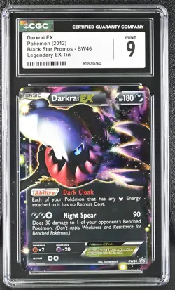 CGC 9 MINT Darkrai EX 2012 Black Star Promos BW46 Pokemon Card - Image 1