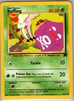 Koffing 58/82 Non Holo Team Rocket - Pokemon Card - NM - Image 1