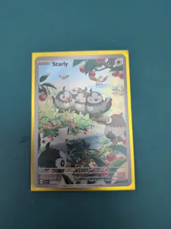 Pokemon Starly 221/198 Holo Rare Illustration Scarlet Violet - Image 1