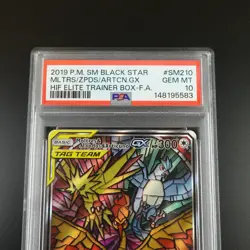 PSA 10 Moltres Zapdos Articuno SM210 Pokemon Hidden Fates Stained Glass Holo - Image 2
