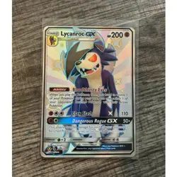 Pokemon Lycanroc GX Full Art Shiny Holo Rare Hidden Fates SV66/SV94 200 HP - Image 1