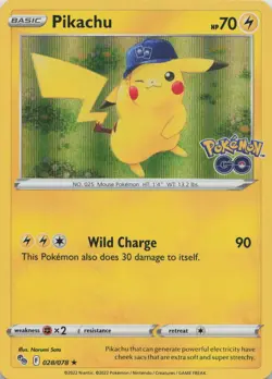 Pikachu 028/078 Holo Rare Pokemon GO Pokemon Holo Near Mint - Image 1