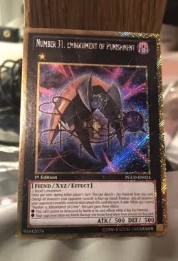 NUMBER 31: EMBODIMENT OF PUNISHMENT PGLD-EN024 Gold Secret Rare 1st Edition - Image 1