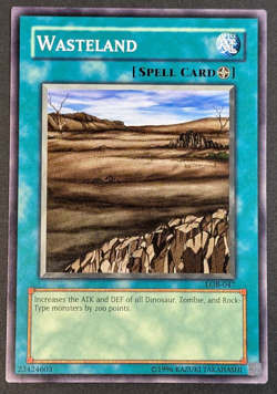 Yugioh TCG - 1x Wasteland - LOB-047 - NM - Vintage Common - Unlimited - 2002 - Image 1