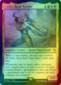Magic The Gathering MTG CELES, RUNE KNIGHT FOIL Final Fantasy NM - Image 1