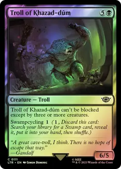 Magic The Gathering MTG TROLL OF KHAZAD-DUM FOIL The Lord of the Rings NM - Image 1