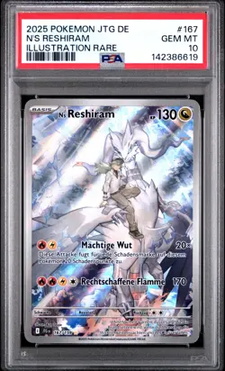 N’s Reshiram #167 PSA 10 Illustration Rare 2025 Pokemon German DEUTSCH - Image 2