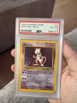 Mewtwo Holo PSA 6 EX-MT 1999 Pokemon Base Set #10 WOTC Vintage Holo Rare - Image 1