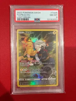 2022 POKEMON SWSH FA/PIKACHU LOST ORIGIN PSA 8 - Image 1