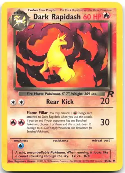 Dark Rapidash 44/82 Uncommon Team Rocket Pokemon Unlimited Moderately Played - Image 1