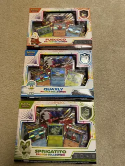 Pokemon TCG Paldea Collection Box Fuecoco, Quaxly, Sprigatito Set Of 3 - SEALED - Image 1