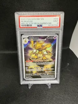 2025 POKEMON MEGA EVOLUTION POKEMON CENTER ETB PROMO #009 ALAKAZAM PSA 9 - Image 1
