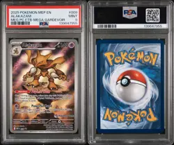 2025 POKEMON MEGA EVOLUTION POKEMON CENTER ETB PROMO #009 ALAKAZAM PSA 9 - Image 3
