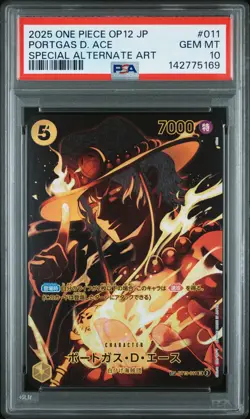 2025 ONE PIECE JAPANESE OP12-LEGACY OF THE MASTER #011 PORTGAS D. ACE PSA 10 - Image 1