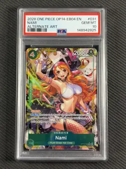 One Piece PSA 10 GEM MT Nami Alt Art SR OP14-EB04 2026 Ultra Rare #031 - Image 1