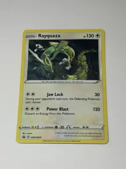 Rayquaza SWSH029 Cosmos Holo Black Star Promo Pokemon Card TCG Swirl NM - Image 1