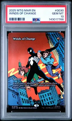 2025 MTG MARVEL'S SPIDER-MAN: SOURCE MAT #0030 WINDS OF CHANGE PSA 10 - Image 1
