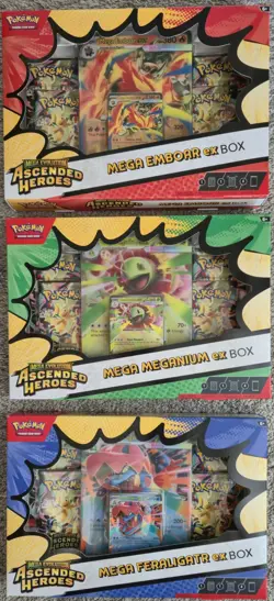 Ascended Heros Mega Ex Boxes x 3 Mega Evolutions Pokemon Tcg - Image 1