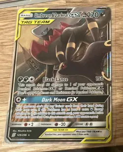 Pokemon TCG Umbreon & Darkrai GX Card Unified Minds Ultra Rare 125/236 - Image 1