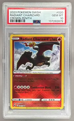 2023 Pokemon Sword & Shield Crown Zenith 020 Radiant Charizard PSA 10 137282879 - Image 1