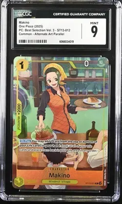 Makino ST13-012 CGC 9 Alternate Art Best Selection Vol. 3 One Piece Card - Image 1