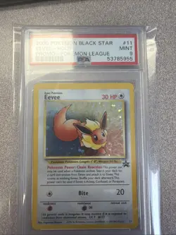 Pokemon Eevee 11/53 Wotc Promo Holo PSA 9 Black Star 2000 Pokemon League - Image 1