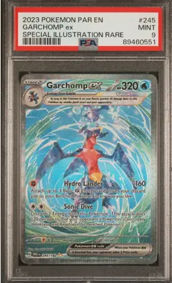 2023 POKEMON - PARADOX RIFT #245 GARCHOMP EX SPECIAL ILLUSTRATION RARE - PSA 9 - Image 1