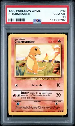 1999 Pokemon Base Set Unlimited Charmander | PSA 10 Gem Mint - Image 1