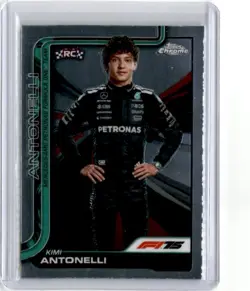 2025 Topps Chrome Formula 1 #8 Kimi Antonelli Portrait RC Mercedes AMG Rookie - Image 1