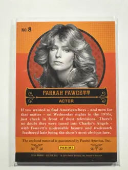 2014 Panini Golden Age Museum Age Relic Farrah Fawcett Relic Guaranteed Worn #8 - Image 2